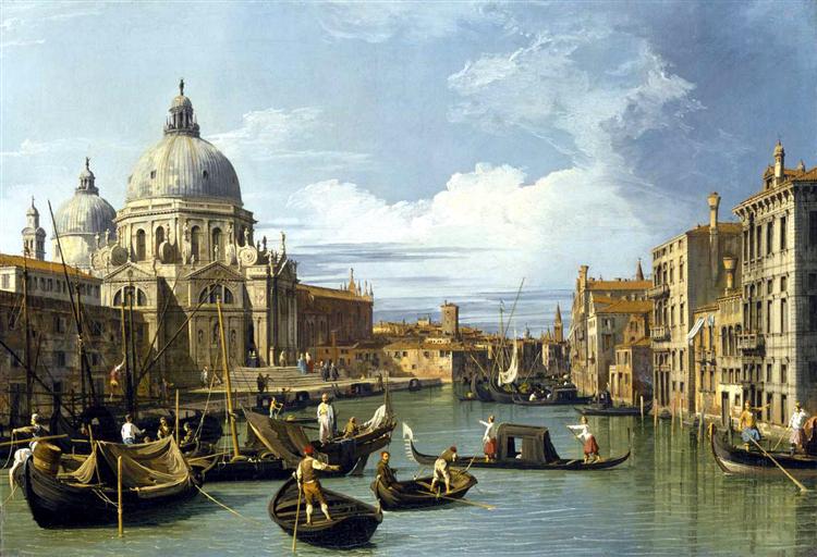 威尼斯大运河的入口处油画高清百度网盘资源下载